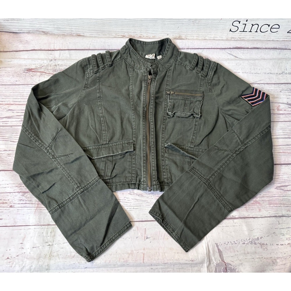 Mudd Aviator Style‎ Women's Junior Jacket Size XL Olive Green